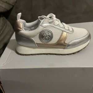 Sam & Libby White and Silver Kids' Sneakers